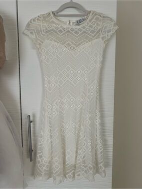 Trixxi Ivory Lace Mini Dress
